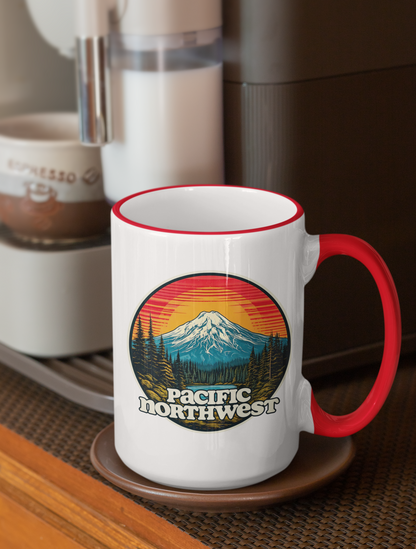 Pacific Northwest Accent Coffee Mug | Adventure-Themed Drinkware for Nature Lovers