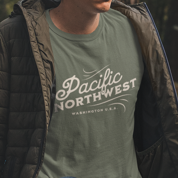 Pacific Northwest Vintage Style Tshirt, Retro Style Hiking Shirt, Nature Lover Gift, Mountain Vibe, Comfort Colors 1717