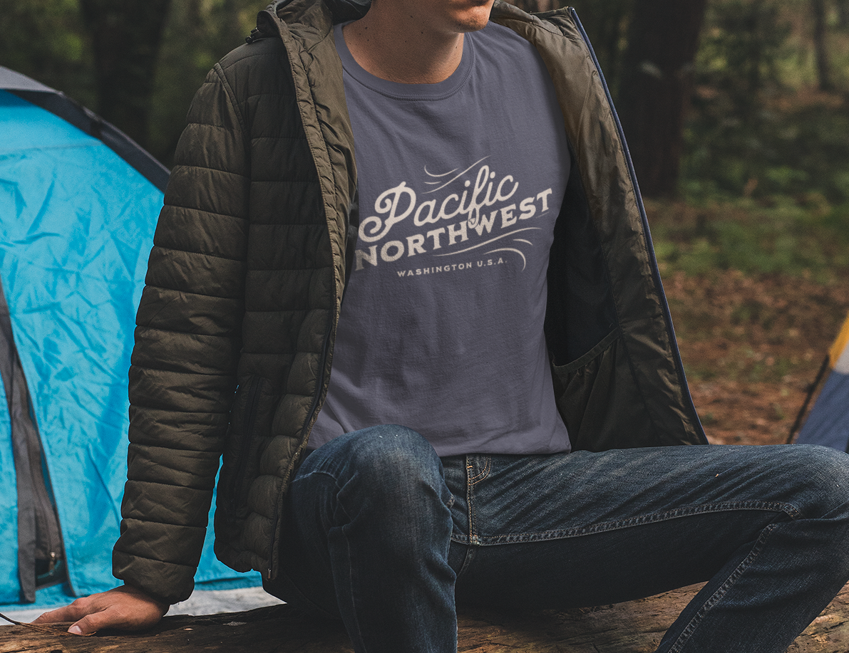 Pacific Northwest Vintage Style Tshirt, Retro Style Hiking Shirt, Nature Lover Gift, Mountain Vibe, Comfort Colors 1717