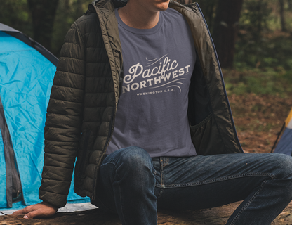 Pacific Northwest Vintage Style Tshirt, Retro Style Hiking Shirt, Nature Lover Gift, Mountain Vibe, Comfort Colors 1717