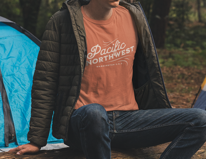 Pacific Northwest Vintage Style Tshirt, Retro Style Hiking Shirt, Nature Lover Gift, Mountain Vibe, Comfort Colors 1717