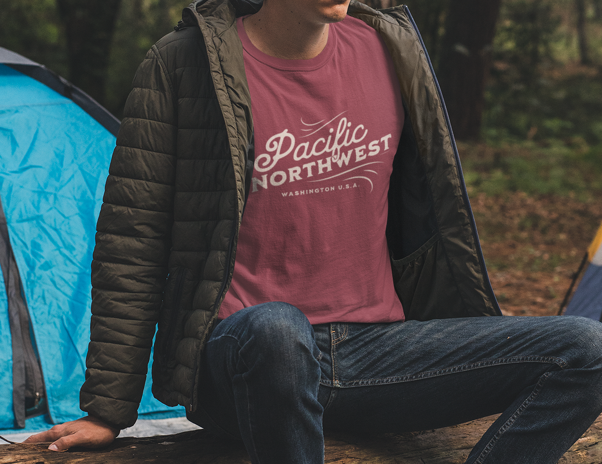 Pacific Northwest Vintage Style Tshirt, Retro Style Hiking Shirt, Nature Lover Gift, Mountain Vibe, Comfort Colors 1717