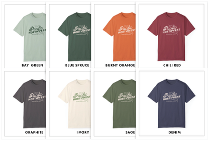 Pacific Northwest Vintage Style Tshirt, Retro Style Hiking Shirt, Nature Lover Gift, Mountain Vibe, Comfort Colors 1717