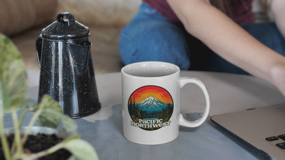 Pacific Northwest Accent Coffee Mug | Adventure-Themed Drinkware for Nature Lovers